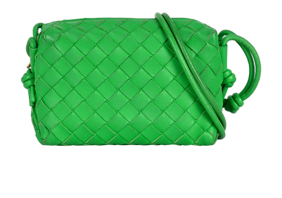 Mini Loop Camera Bag, &pound;595, Handbags, Green, Leather, Front view